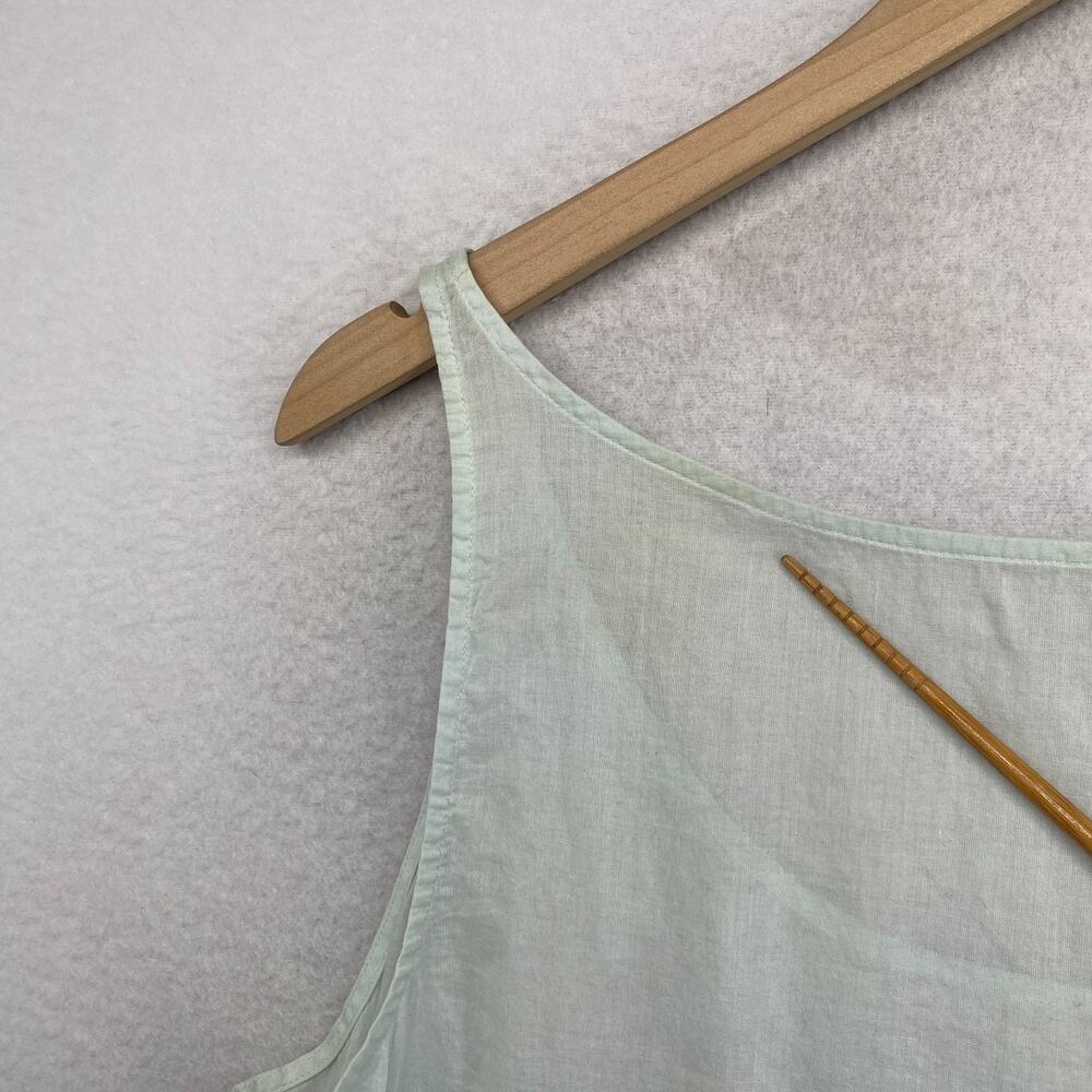 EILEEN FISHER Slip L Organic Cotton Gauze Dress Scoop Neck Tank Aqua Blue - Picture 5 of 11